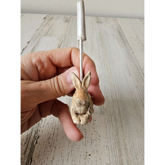 Vintage Easter bunny candle unique shabby chic spring decor unusual - Picture 5 of 8